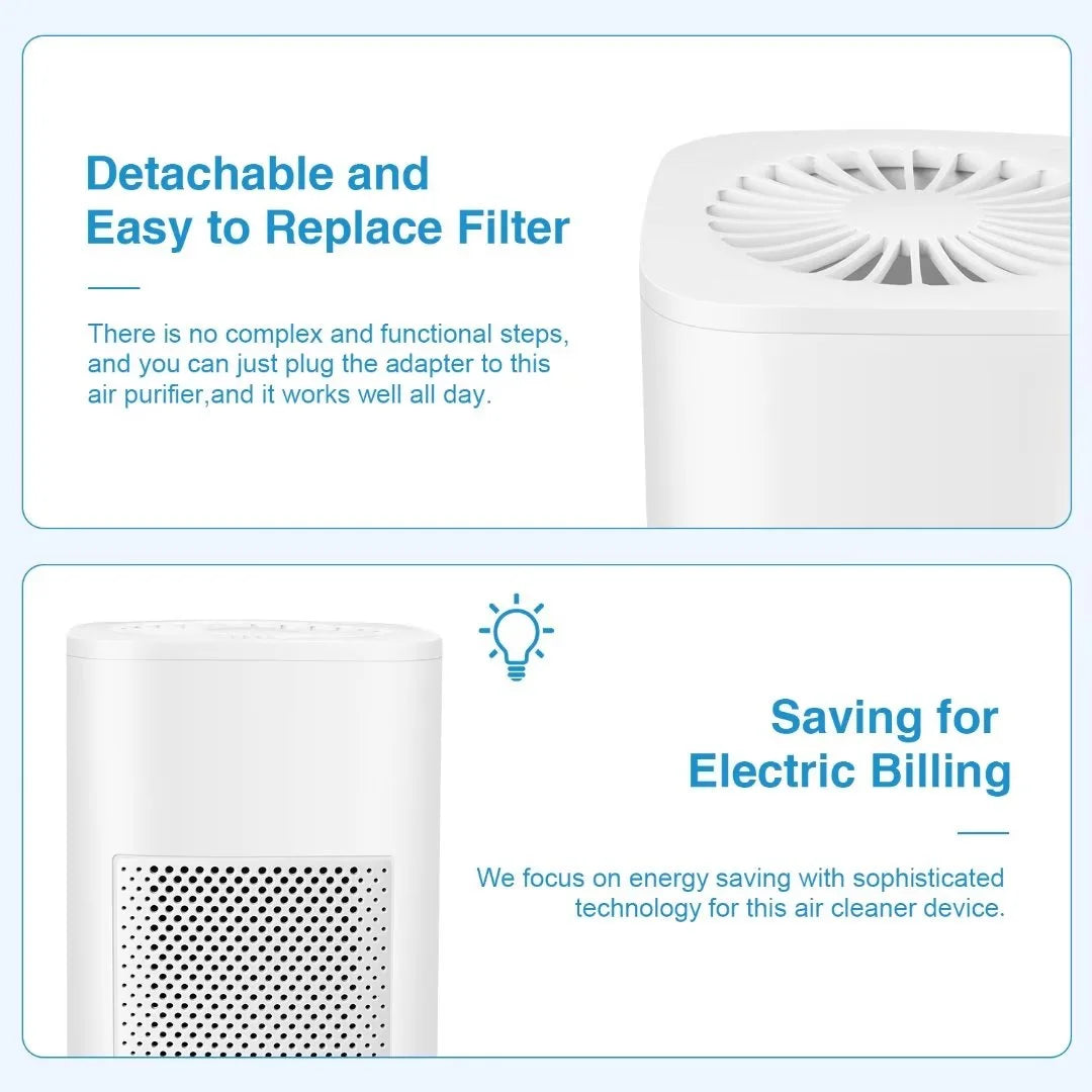Air Purifiers for Allergies and Asthma,Ailkin Air Cleaner for Home,Bedroom,Dust,Pets,Indoor,Office,Small Room,Mini Portable Desktop Air Purifier for Smoke Odor