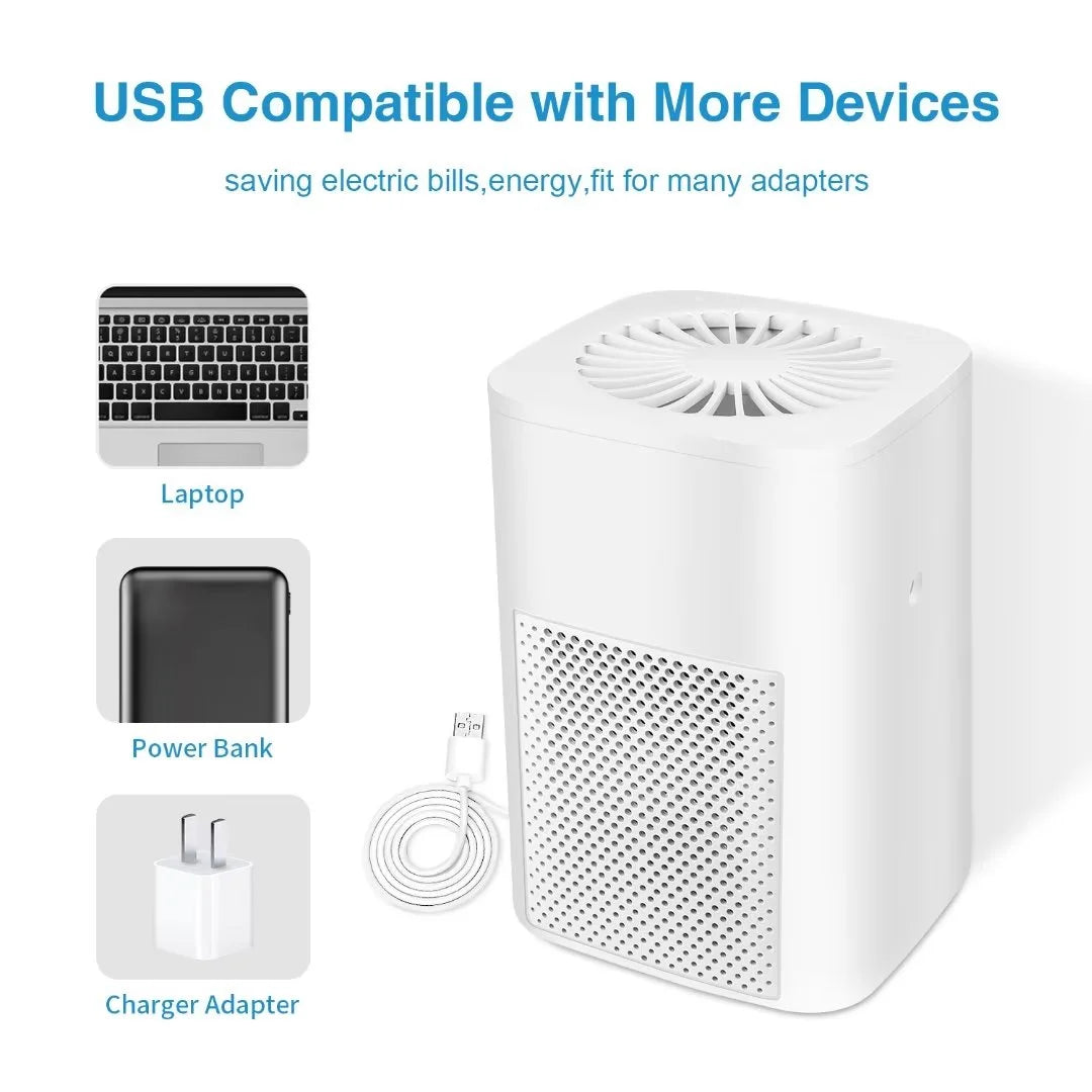 Air Purifiers for Allergies and Asthma,Ailkin Air Cleaner for Home,Bedroom,Dust,Pets,Indoor,Office,Small Room,Mini Portable Desktop Air Purifier for Smoke Odor